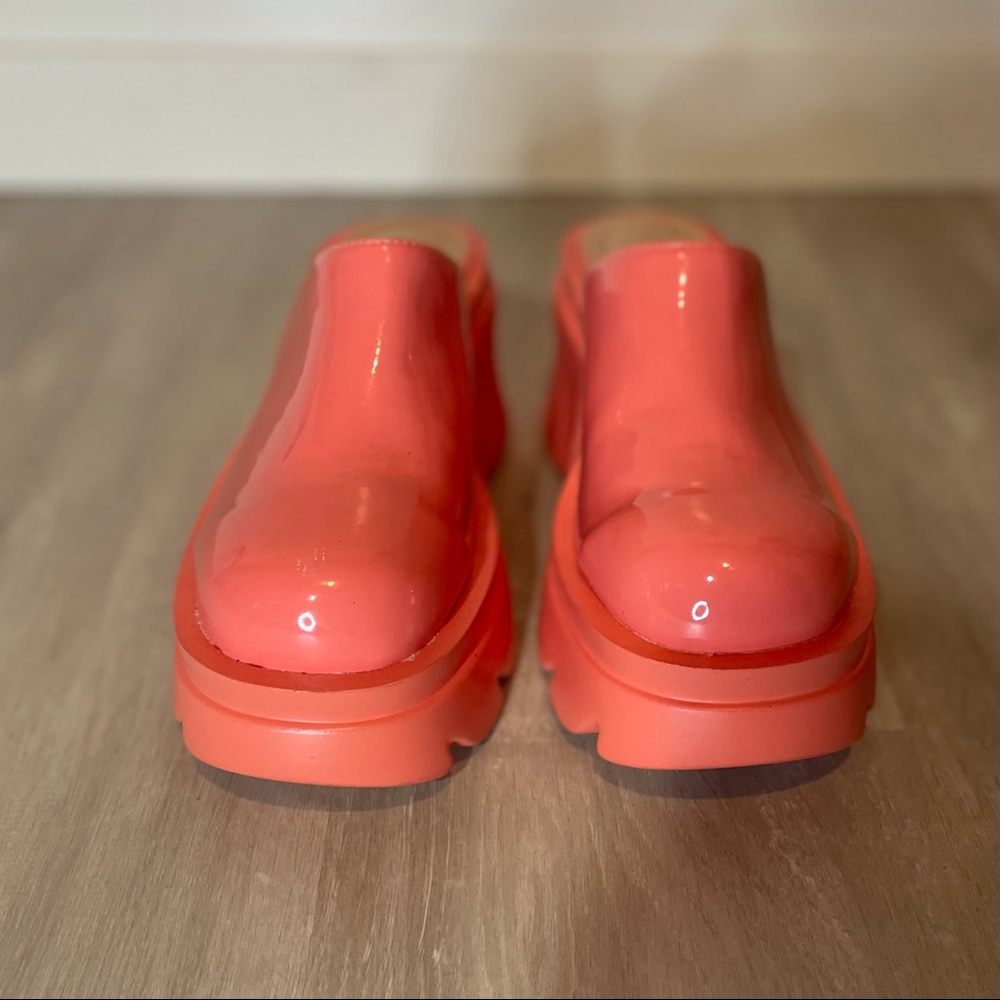 SOLD Nasty Gal bright salmon platform clogs - Picture 10 of 15